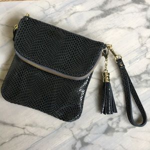 Patent Snake Leather Crossbody Convertible Purse